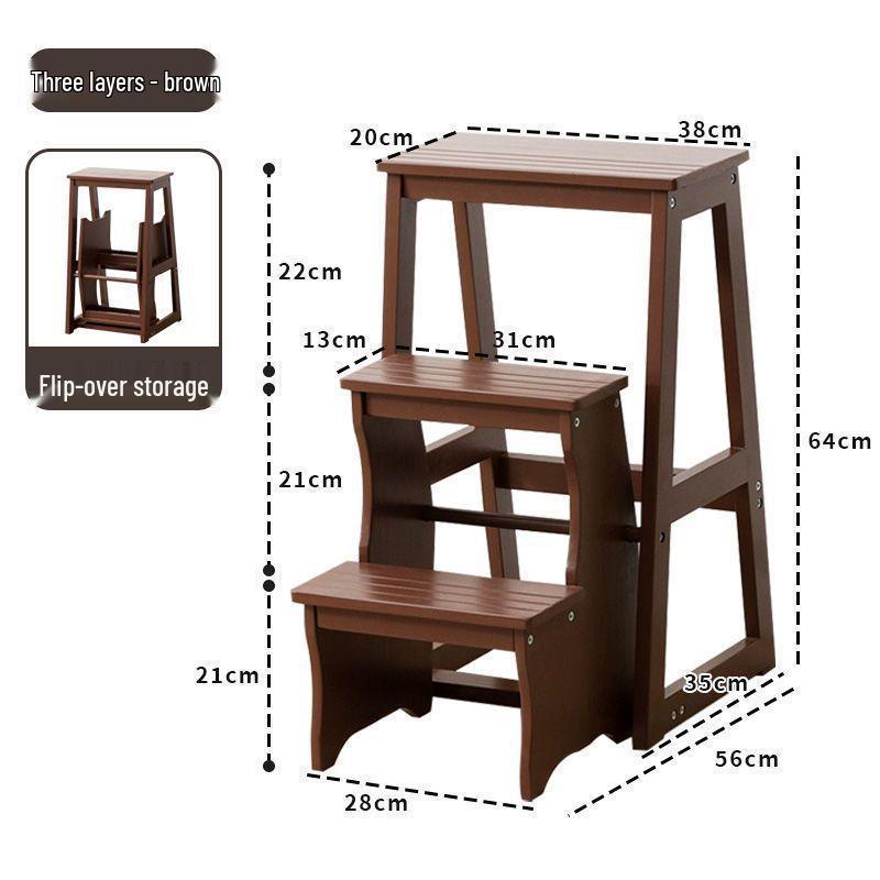 Folding Solid Wood Ladder Chair for Home and Elderly Use