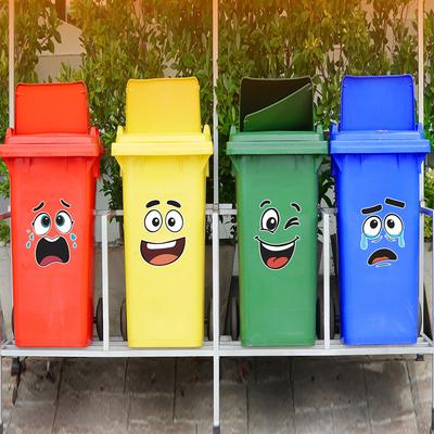 Personalized and Funny Expression Trash Can Beautification and Decoration Stickers