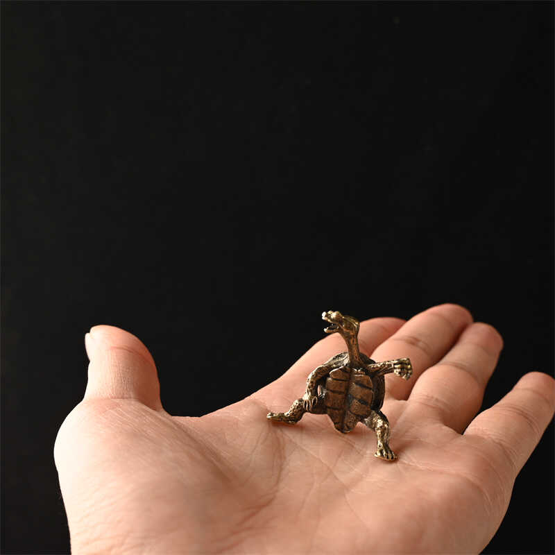 Suporte de Incenso Antigo de Liga de Cobre Tartaruga Kung Fu Linha, Decoração de Casa, Queimador de Incenso de Linha, Suporte de Incenso, Decoração de Mesa de Chá Animal