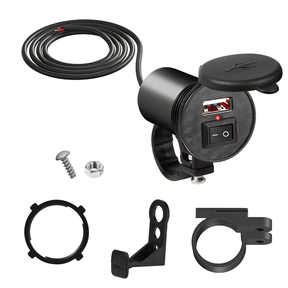 PD+QC3.0 Μοτοσικλέτα USB Fast Charger 60W Τιμόνι Διπλή υποδοχή USB με διακόπτη βολτόμετρο αδιάβροχο τροφοδοτικό 12V