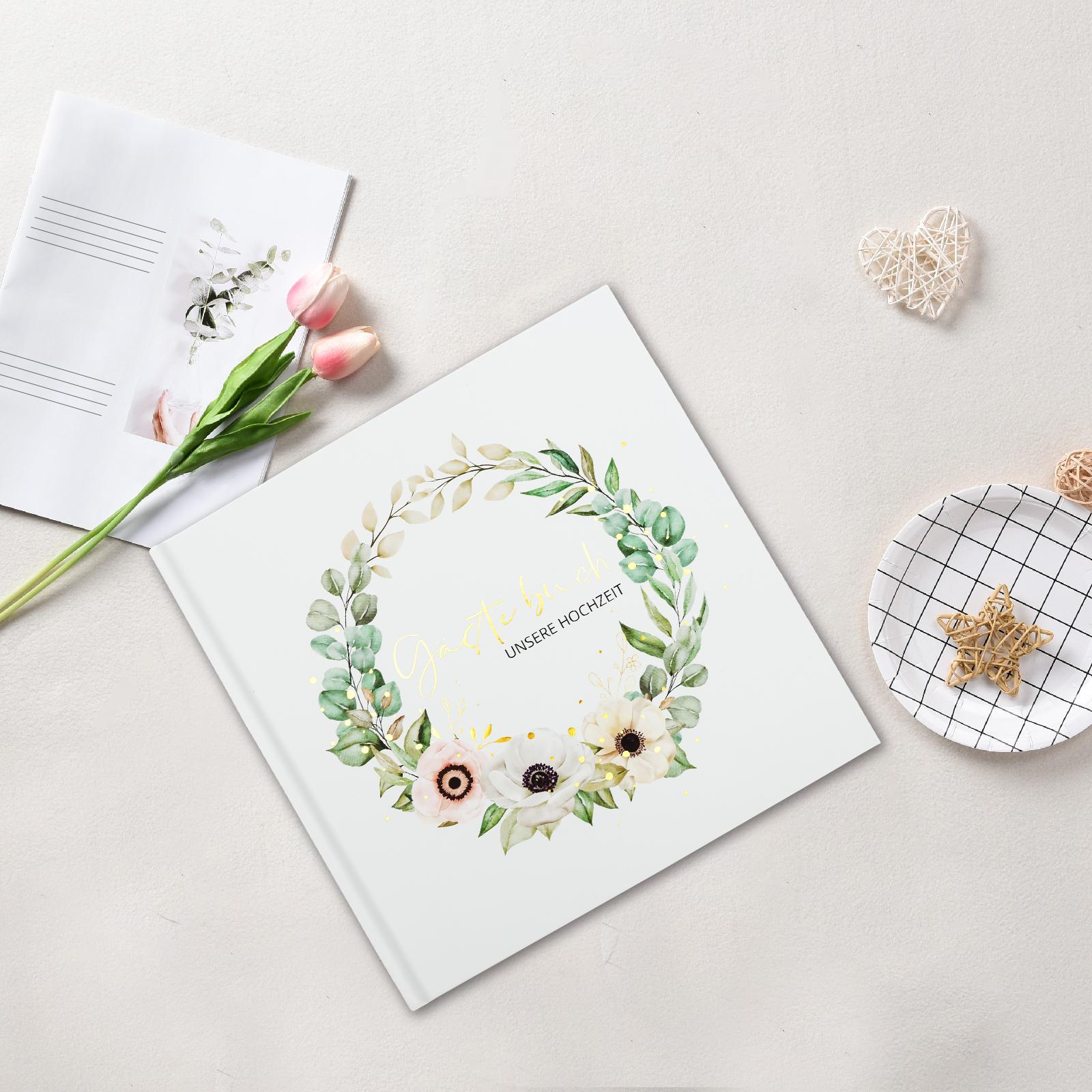 

120 страниц Свадебная книга пожеланий Элегантная книга для подписей гостей Персонализированная книга для пожеланий Альбом для подписей гостей для вечеринки и свадьбы 21x21x1.5cm зелёный