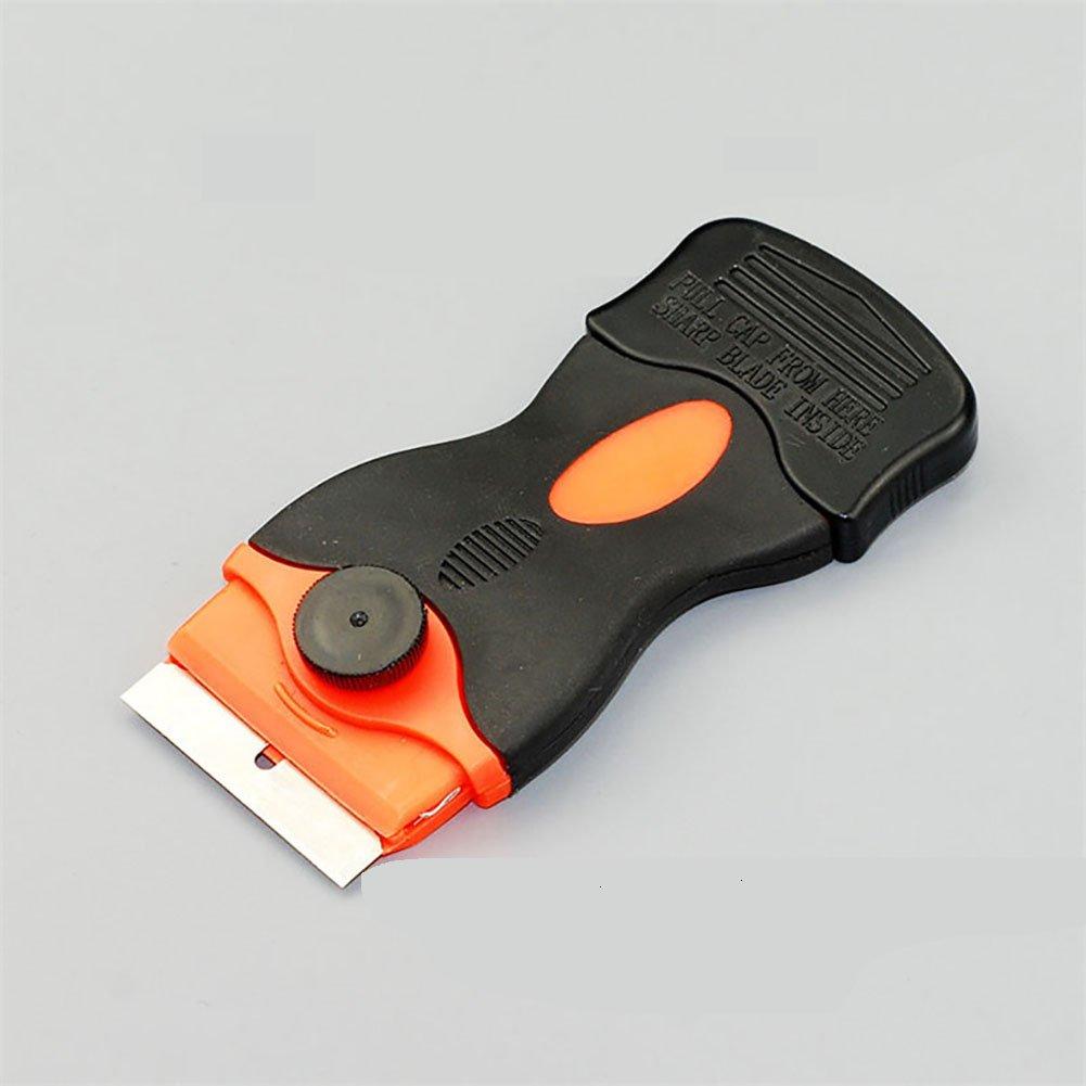 Mini Razor Scraper Set with Non-Slip Handle, Includes 10 Plastic Safety Blades and 10 Carbon Steel Blades; Suitable for Removing Glue, Stickers, and