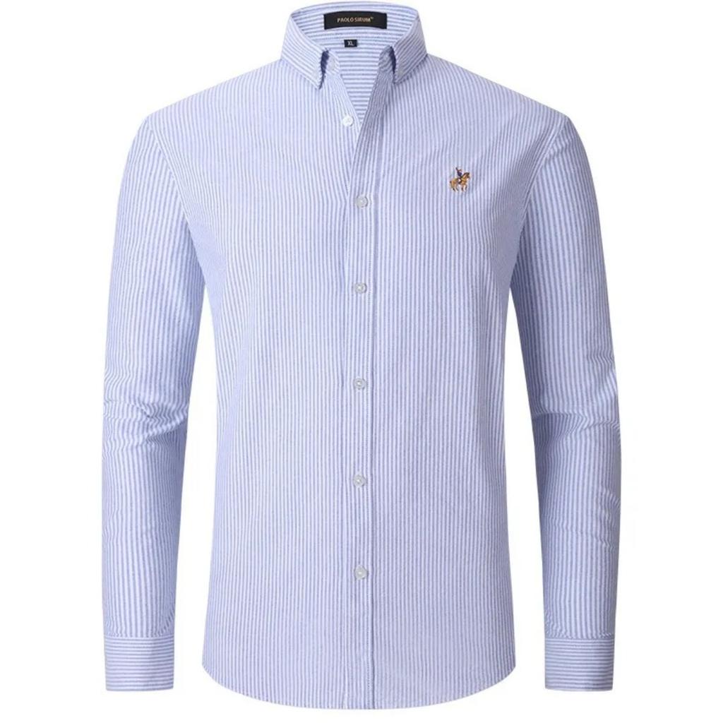 STORN Men's Cotton Oxford Shirt Long Sleeve Business Casual