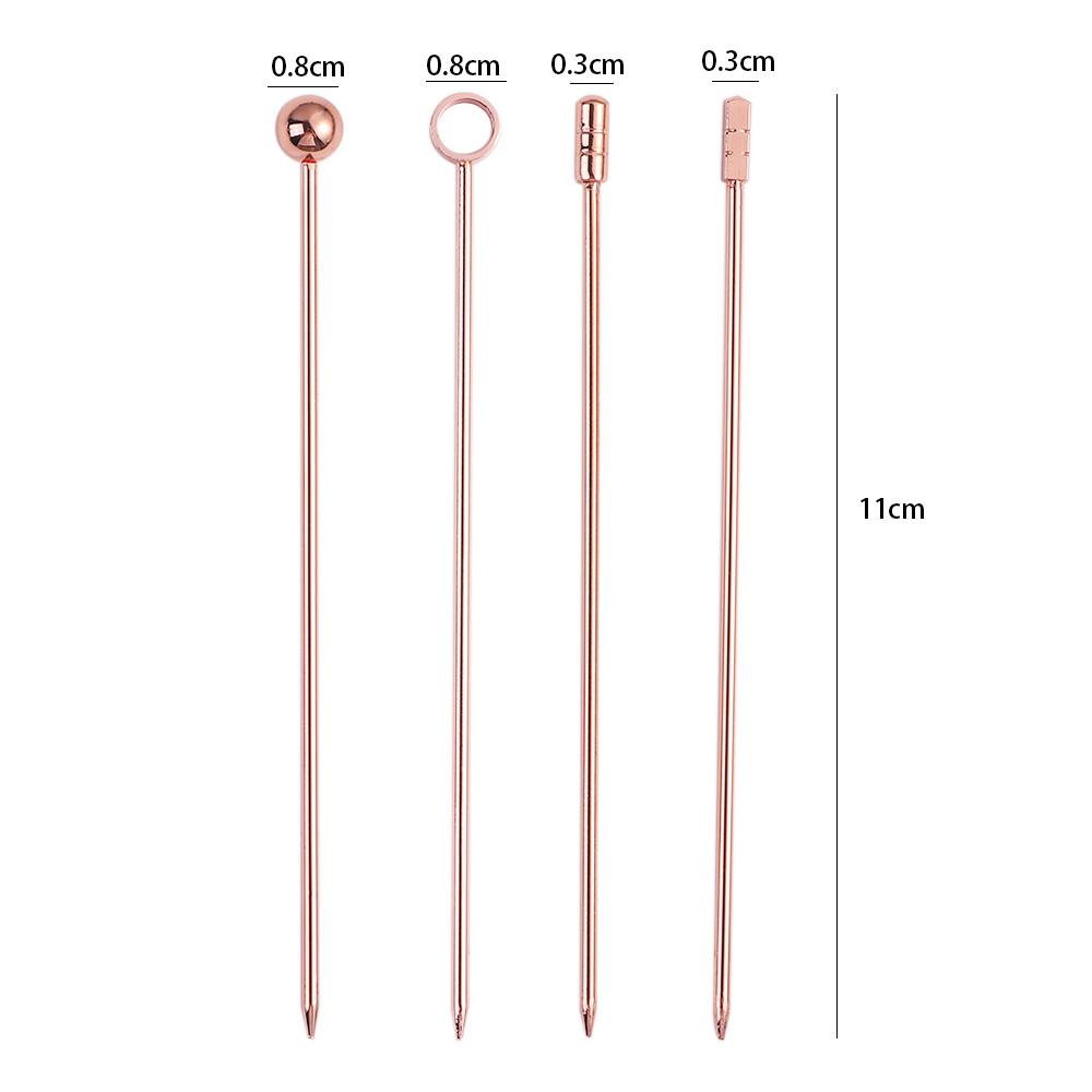 5Pcs Stainless Steel Cocktail Sticks Fruit Sticks Reusable Drink Picks Toothpicks for Drinks