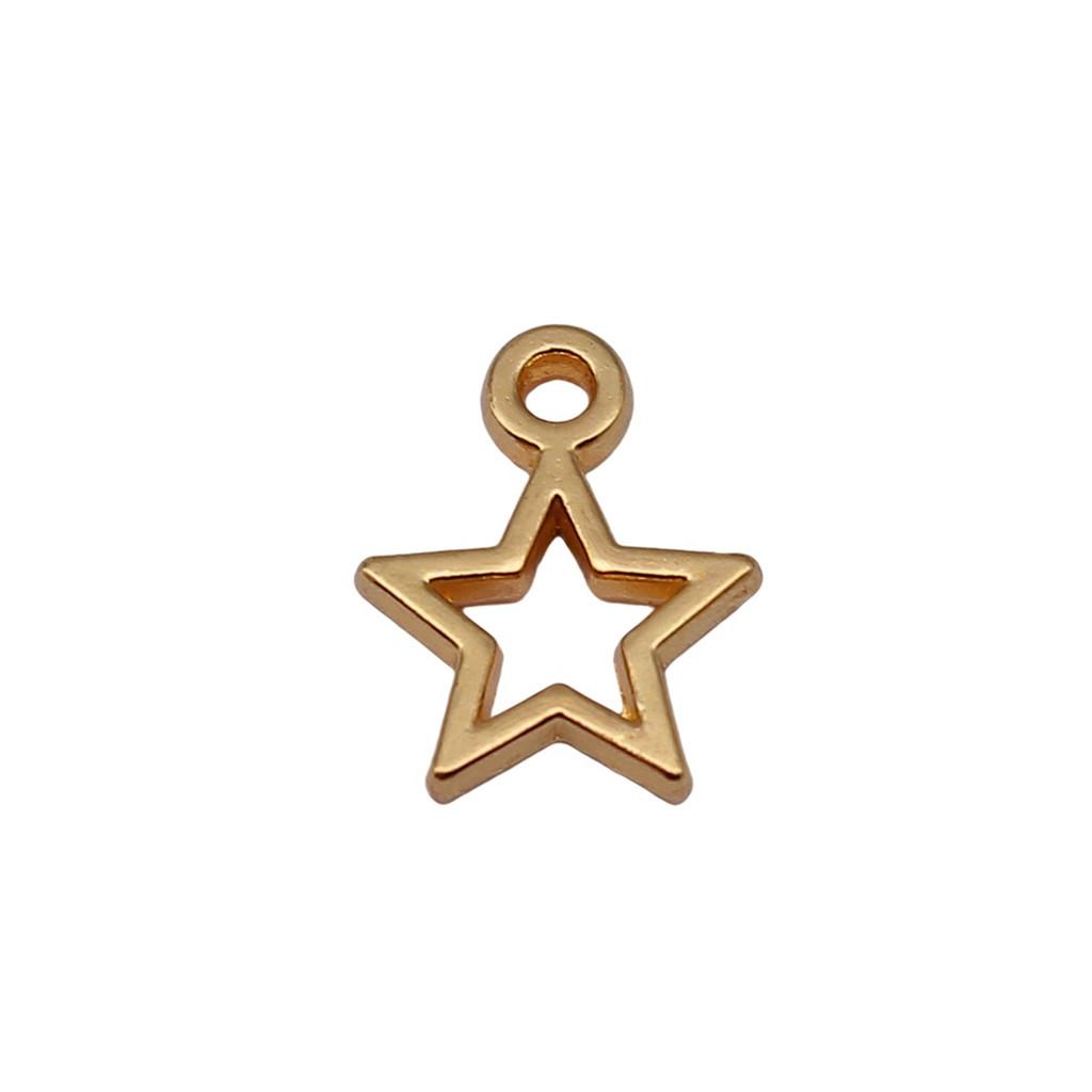 Five-Pointed Star Charms Multi Color Alloy Plain Pendants For Celestial Themed Jewelry