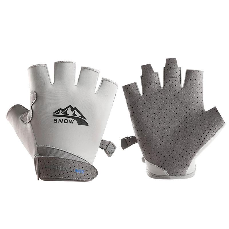 Breathable Ice Silk Fingerless Cycling Gloves for Men & Women - Half-Finger Design for Fitness, Running, and Summer Sports