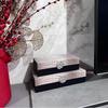 Imitation Crocodile Leather Decorative Jewelry Boxes Cosmetic Jar Dresser Table Desktop Display Exquisite Jewelry Storage Jar