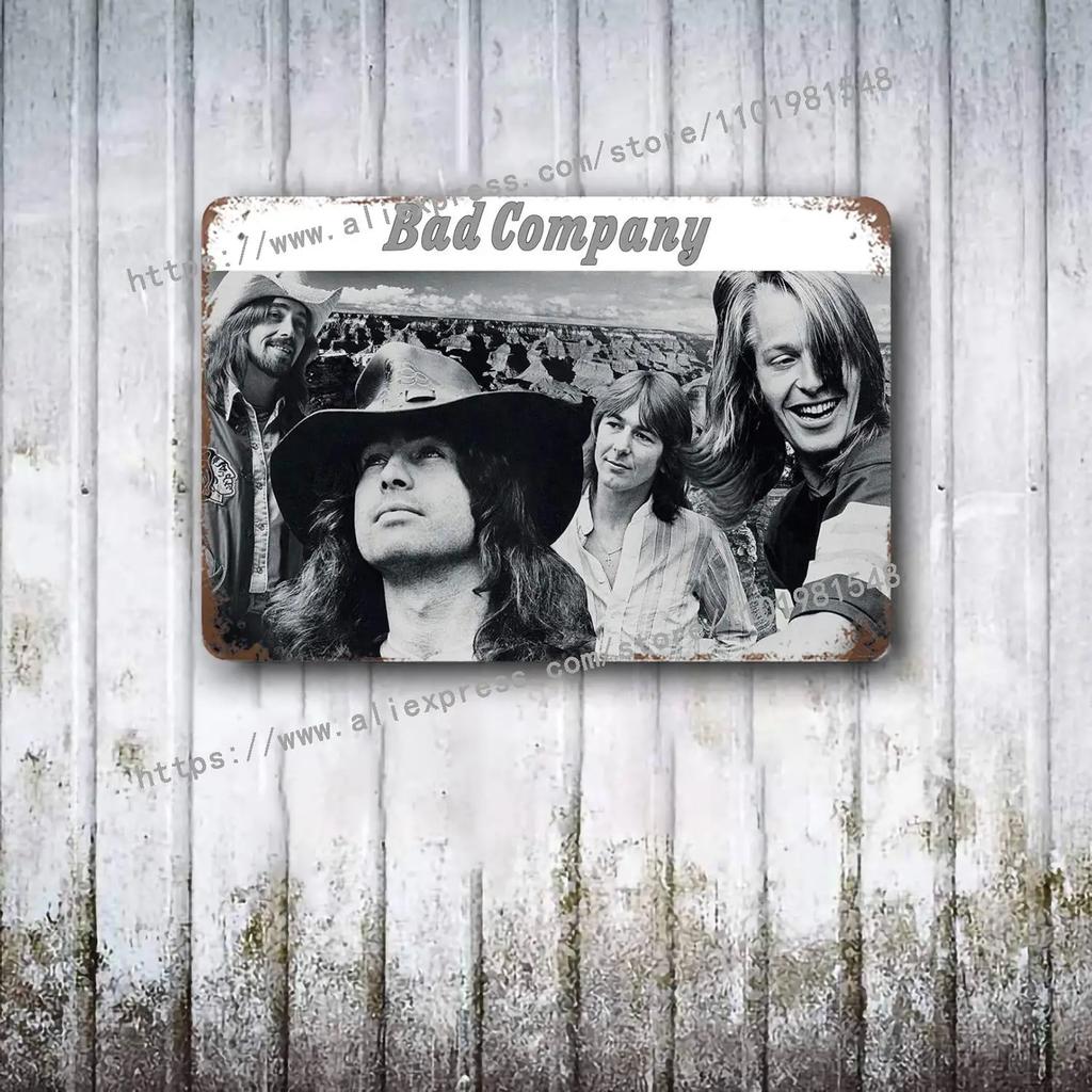 Bad Company Band metal Decor Poster Vintage Tin Sign Metal Sign Decorative Plaque for Pub Bar Man Cave Club Wall Decoration