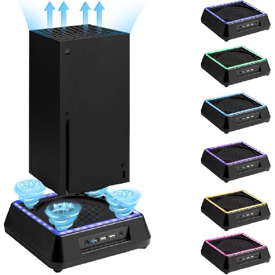 Cooling Fan for Xbox Series X, Xbox Series X Cooling Fan with 3 Levels Adjustable Speed Cooling Fan System, Low Noise, Extra 3 USB Port, Xbox Series