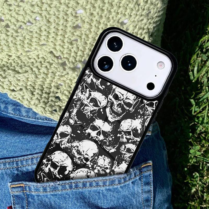 Cool Skull Gothic Phone Case Cover for IPhone 11 12 13 14 15 16e 17 Pro Max Coque for IPhone 17 Air