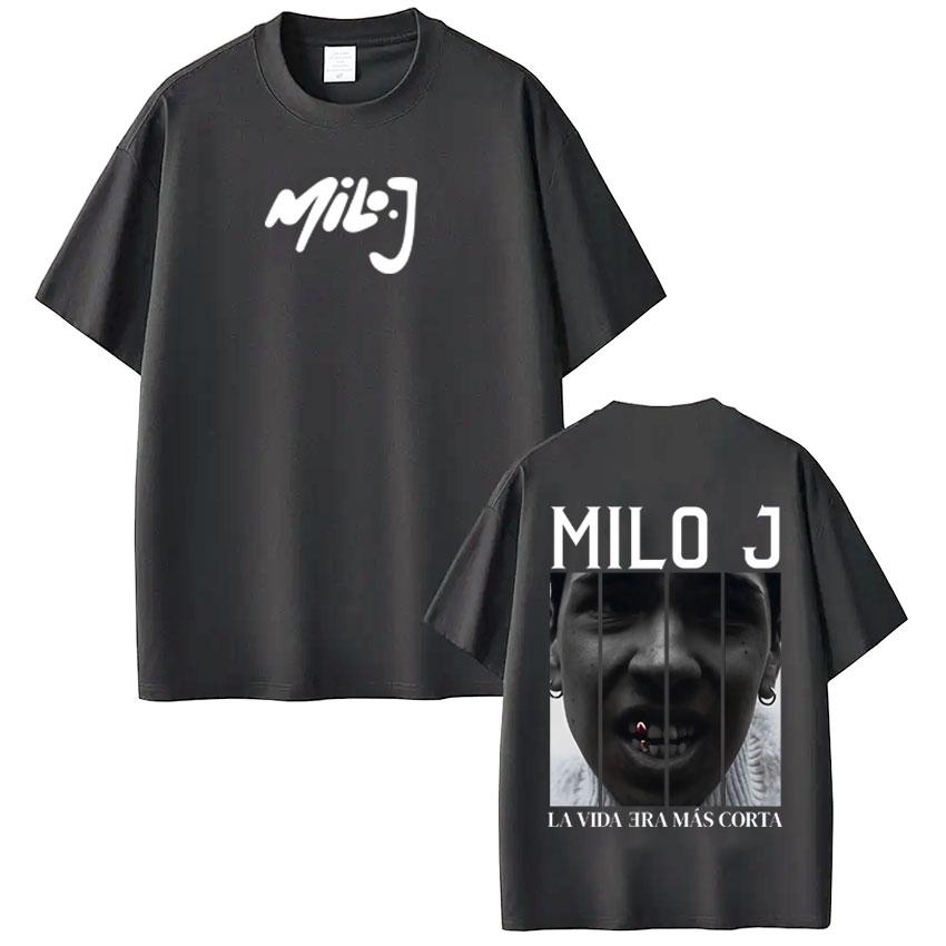 Rapper Milo J La Vida Era Mas Corta Album Tshirt Unisex Women Harajuku Tshirts Summer Loose Casual Cotton Vintage Tshirt Tops