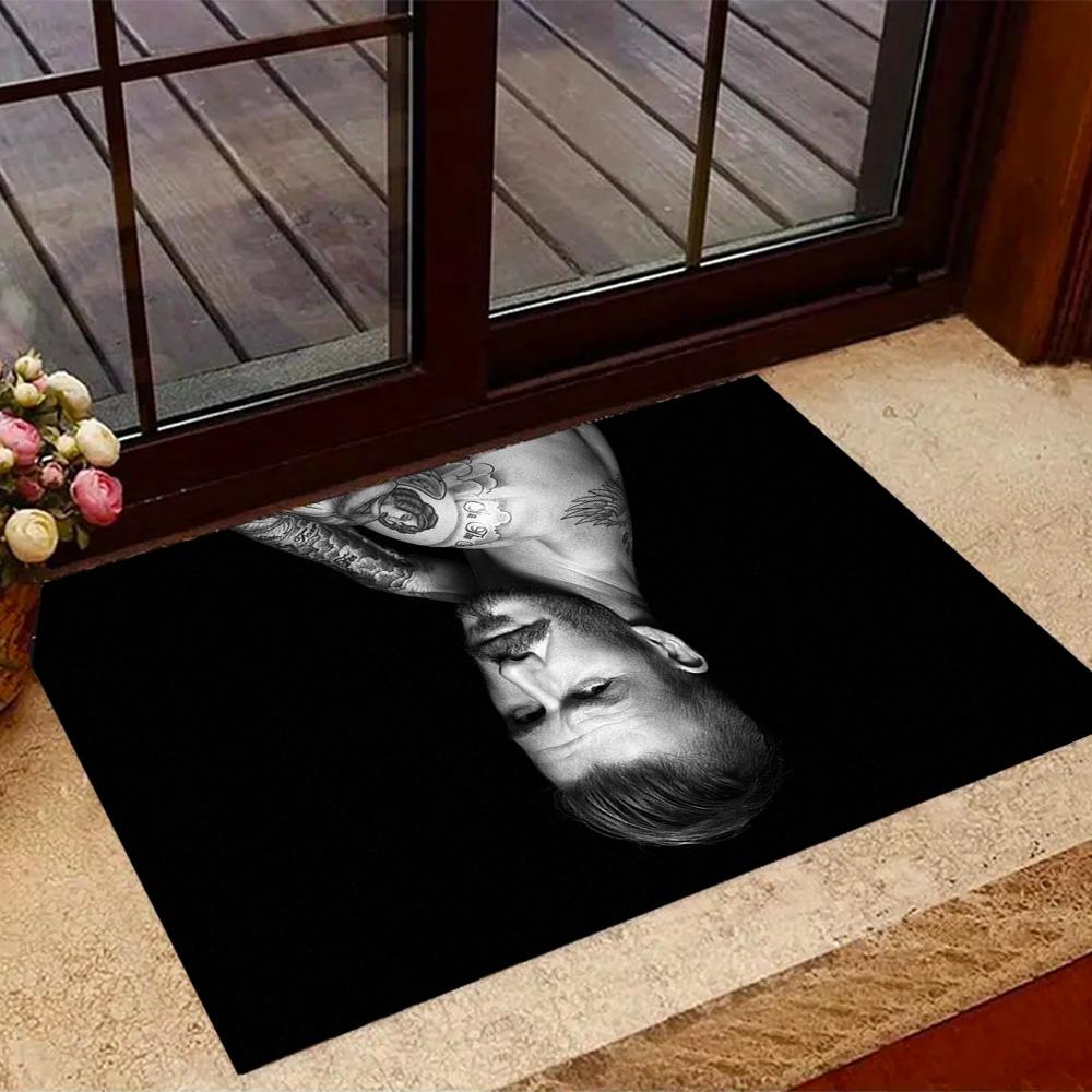 Man Black White Carpet Design for Dining Room Playrooms Decorate room Study room Anti-slip Rug Office home decor