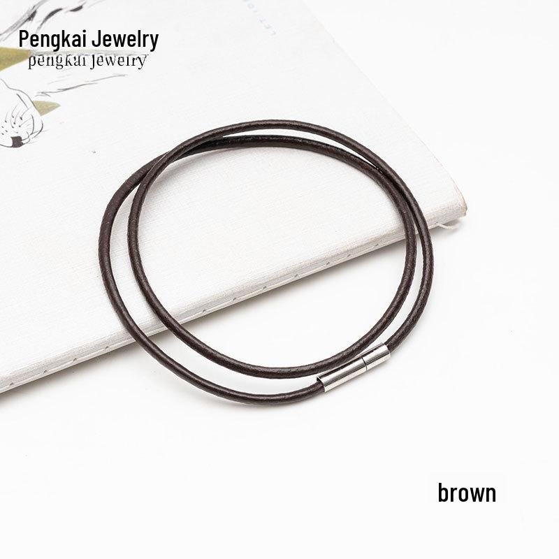 Handgefertigte DIY Kristall & Echtes Rindsleder Halskette Anhänger Zubehör