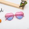2 Pieces Colorful Heart Sunglasses UV400 Transparent Eyeglasses Eyewear Round for Girls Gift Boys