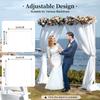 White Square Wedding Arch Stand Iron Adjustable Height for Party Backdrop Decor