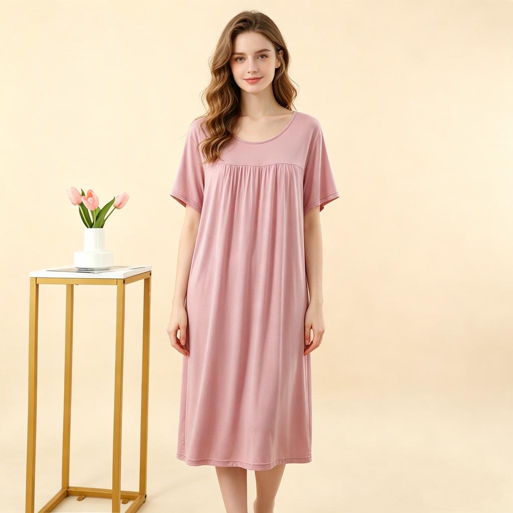 Modal Casual Loose Dress Plus Size Summer Women's Homewear Sleepdress Lightweight Nightgown Comfort Loungewear