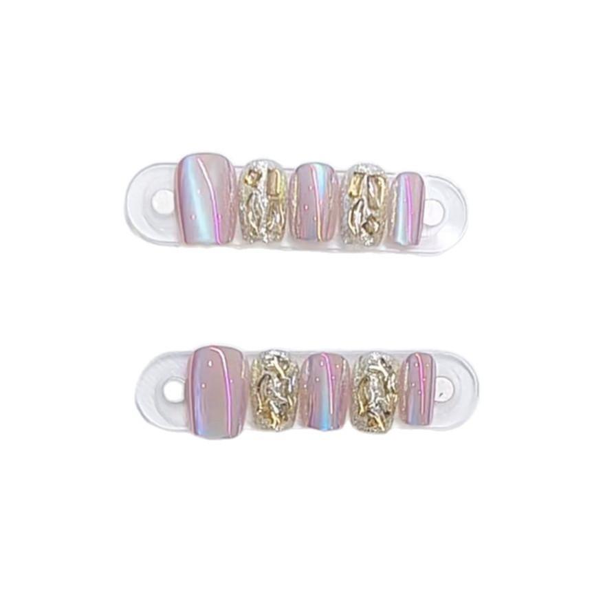 Hand-worn Armor Mengqiao Electroplating Cat Eye B Blast Flash Champagne Broken Diamond Gentle Whitening Manicure Patch