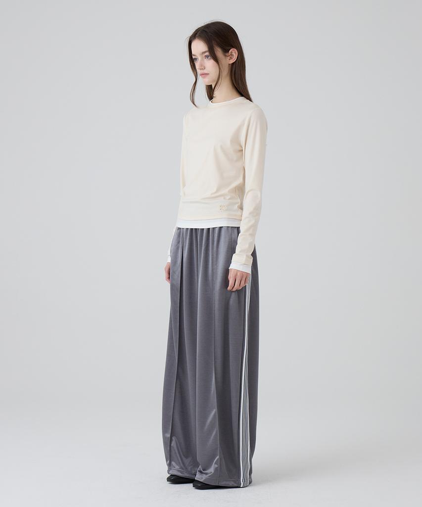 DANGLEDROP Dgdp Balloon Fit Curved Line Track Pants_Charcoal Gray