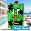 Custom Name Space Alien Un-speakable Beach Towel Microfiber Beach Towel, Lightweight and Quick-Dry, for Summer Travel, Swimming Pool Gift