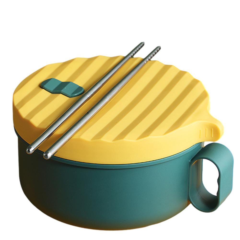 Stainless Steel Instant Noodle Bowl Double-Layer Anti-Scalding Lunch Box Fruit Ramen Soup Bowls Kitchen Tableware Food Container