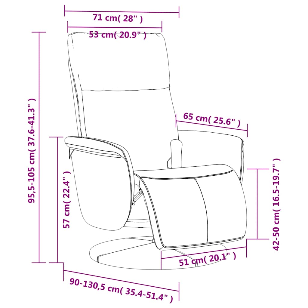 Massage Chair with Footrest Cream Faux Leather