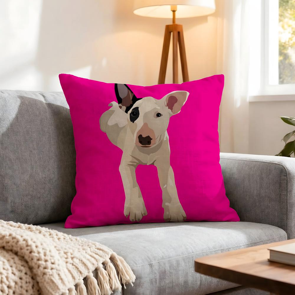 Animal Bull Terrier Cushion Cover Pcs Decorative Covers Soft Cushion Case for Sofa Couch Decor x x Pillowcases