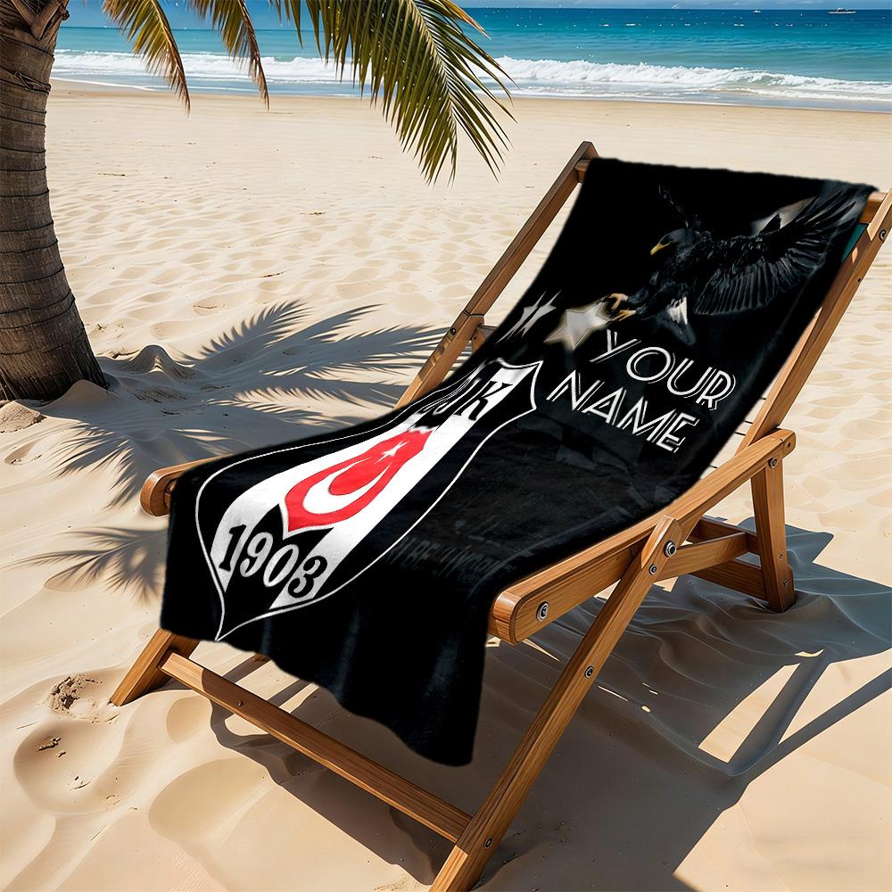 Beşiktaş Pride Glory Customized Name Beach Towel Quick-Dry Soft Microfiber Suitable for Sports Travel Swimming Yoga Bathroom Beach And Pool