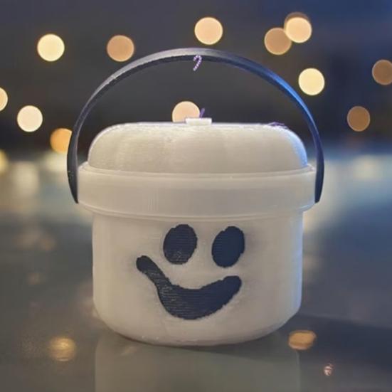 Halloween Pumpkin Bucket Miniature Design Pumpkin Orange Bucket Mini Storage Containers Festive Halloween Decoration