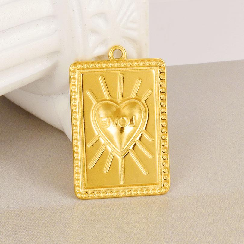 5pcs/Lot Gold Color New Bowknot Sun Heart Stainless Steel Pendants For Jewelry Making Supplies DIY Charms Bulk Earrings Pendant