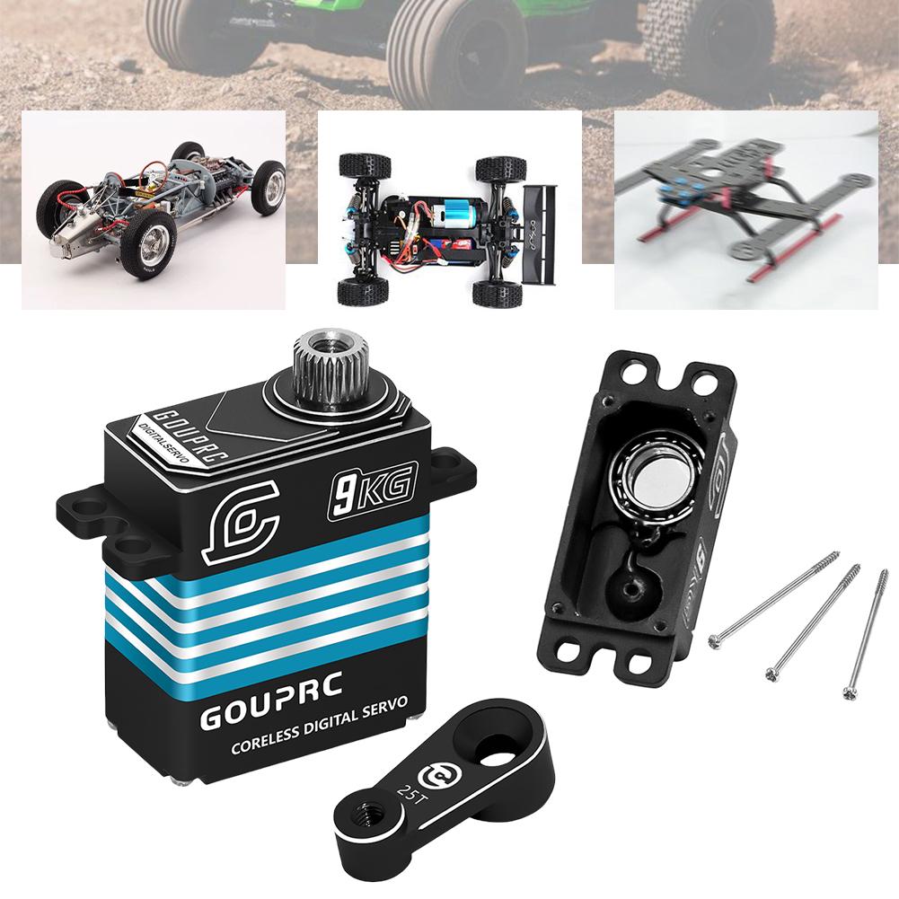 9KG Waterproof Metal Gear Servos All Metal Coreless Digital Servos for 1/18 TRX-4 TRX-6 SCX10 III RC Crawler Car