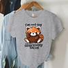 Print Trend Style TShirt Im Not Shy Im Just Selectively Social Womens Cute Panda Oversized T Shirt for Women Y2k Clothing