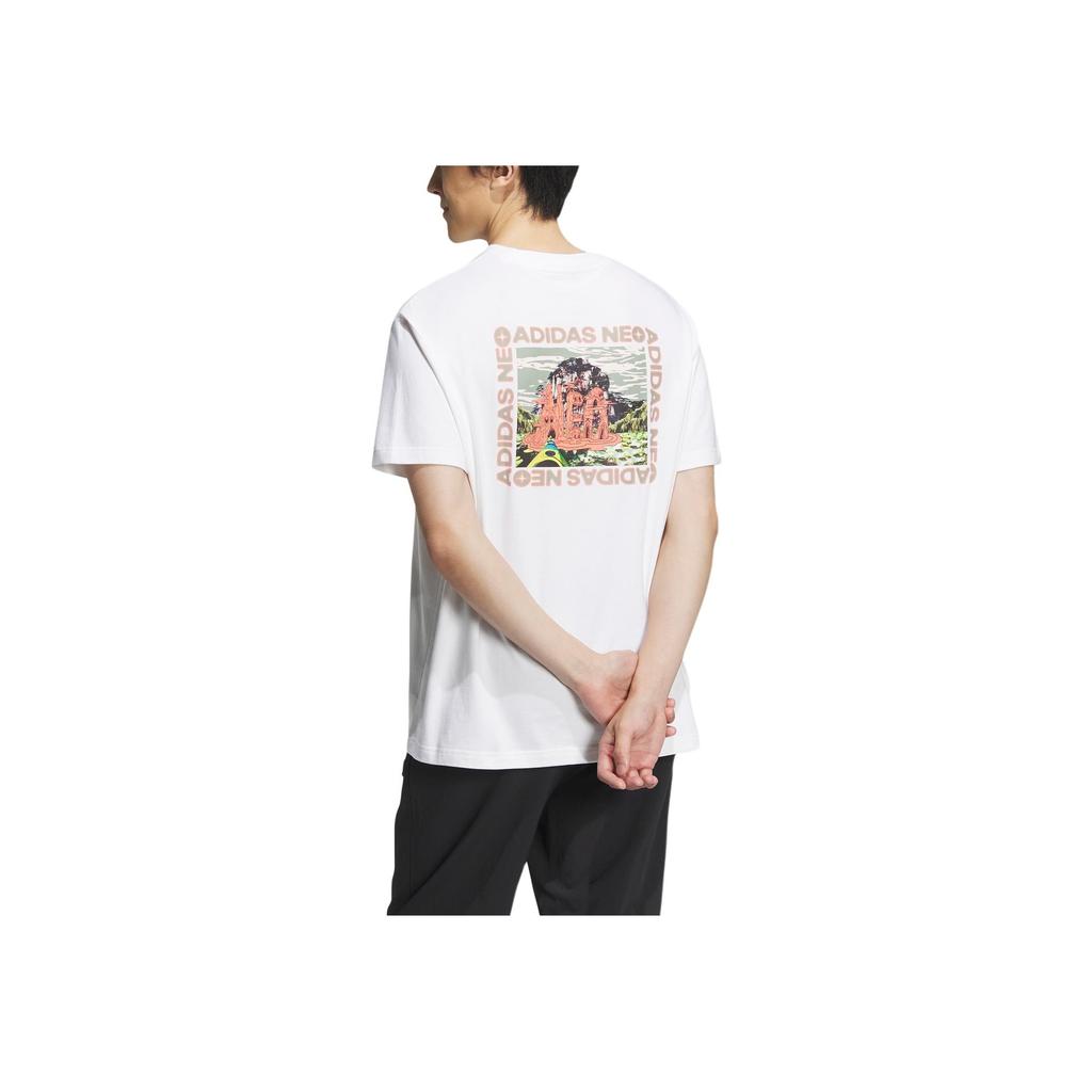 Adidas Neo City Escape Graphic Print Sports Tee Unisex Tops White IA6851