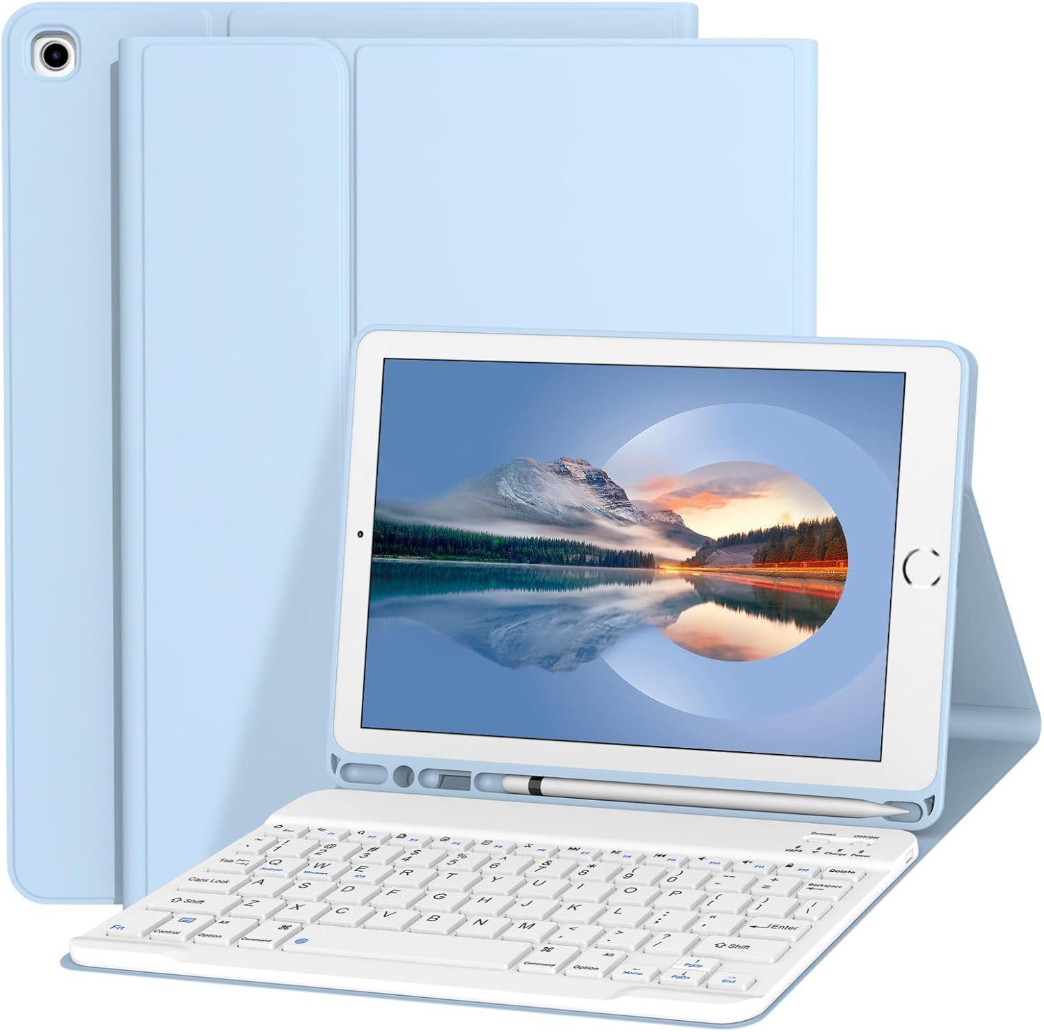 

iPad 7th-9th Gen 10.2 Leather Case with Detachable Bluetooth Keyboard, Magnetic Pen Slot, and Air3 Compatibility iPad Air7 11 inches 2025 (M3)