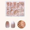 120/240/360 st/låda Glansiga Mjuka Gel Rosa Franska Manikyrspetsar Medium Mandel Vita Enkla Press-On Naglar Stor Kapacitet Låtsasnaglar