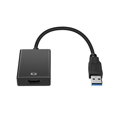 (Black) USB To HDMI Adapter, USB 3.0 / 2.0 To HDMI 1080P Full HD Video Audio Multi Monitor Converter Less