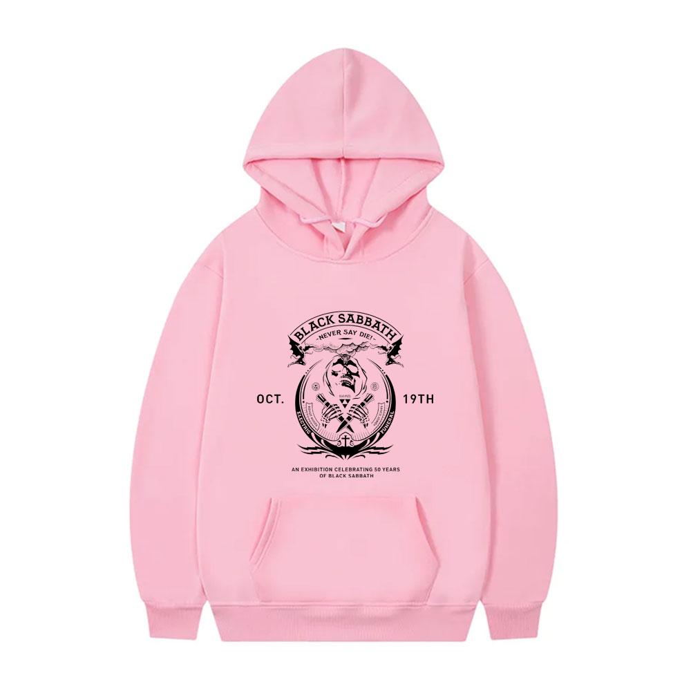 Heavy Metal Rock Band Black Sabbath Never Say Die Skeleton Hoodie Ozzy Osbourne Pullover Hoodies Men Vintage Oversized Tracksuit