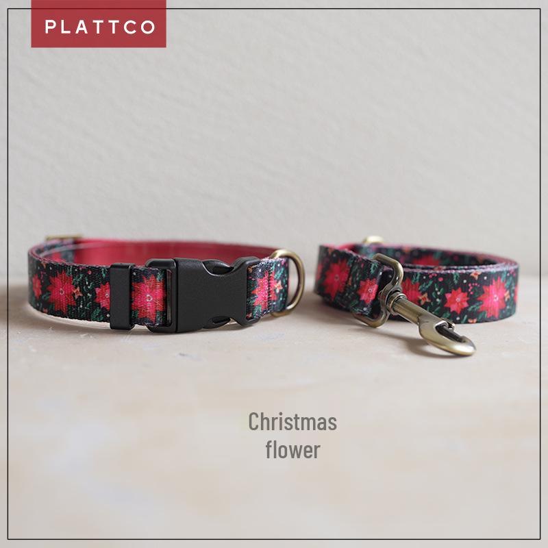 PLATTCO New Christmas Flower Dog Leash Set - Smooth & Comfortable Training Leash (PDC374) Large