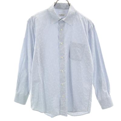 LANVIN LA COLLECTION Made In Japan Striped Pattern Long Sleeve Cotton Shirt Men's Used