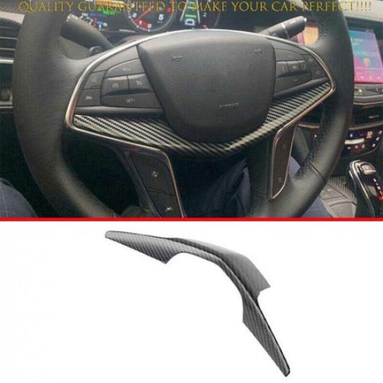 For Cadillac CT6 2016-2020 Carbon Fiber Style Steering Wheel Frame Cover Trim 1*