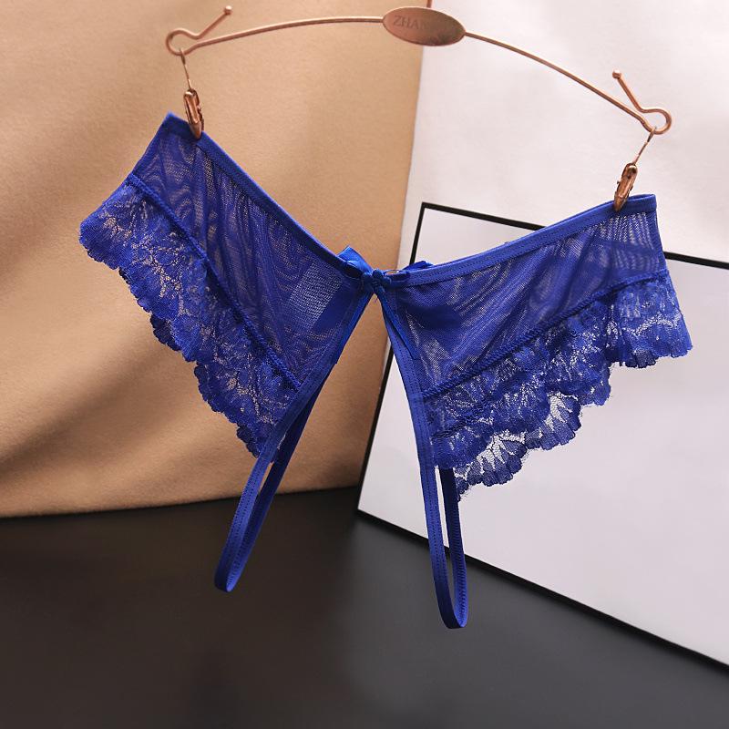 Sexy Open Crotch Lace Thong: Low Waist, Seamless, Transparent Plus Size Women's Panties