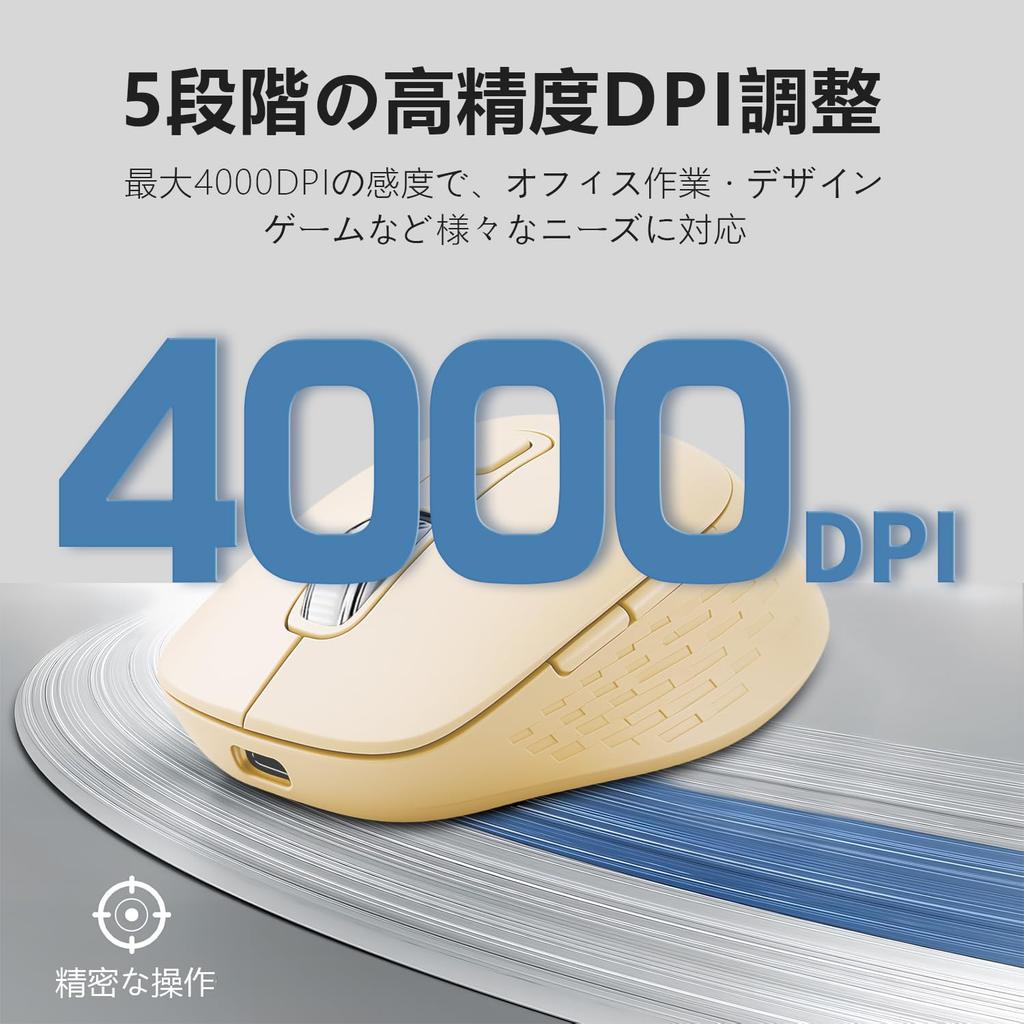 Wireless Bluetooth Muncă Ușor 6 DPI Conectează până la 3 Dispozitive Silențios Compatibil cu și PC Mouse, 5.2 + 2.4Ghz, Mouse, Latență Ultra-Redusă,