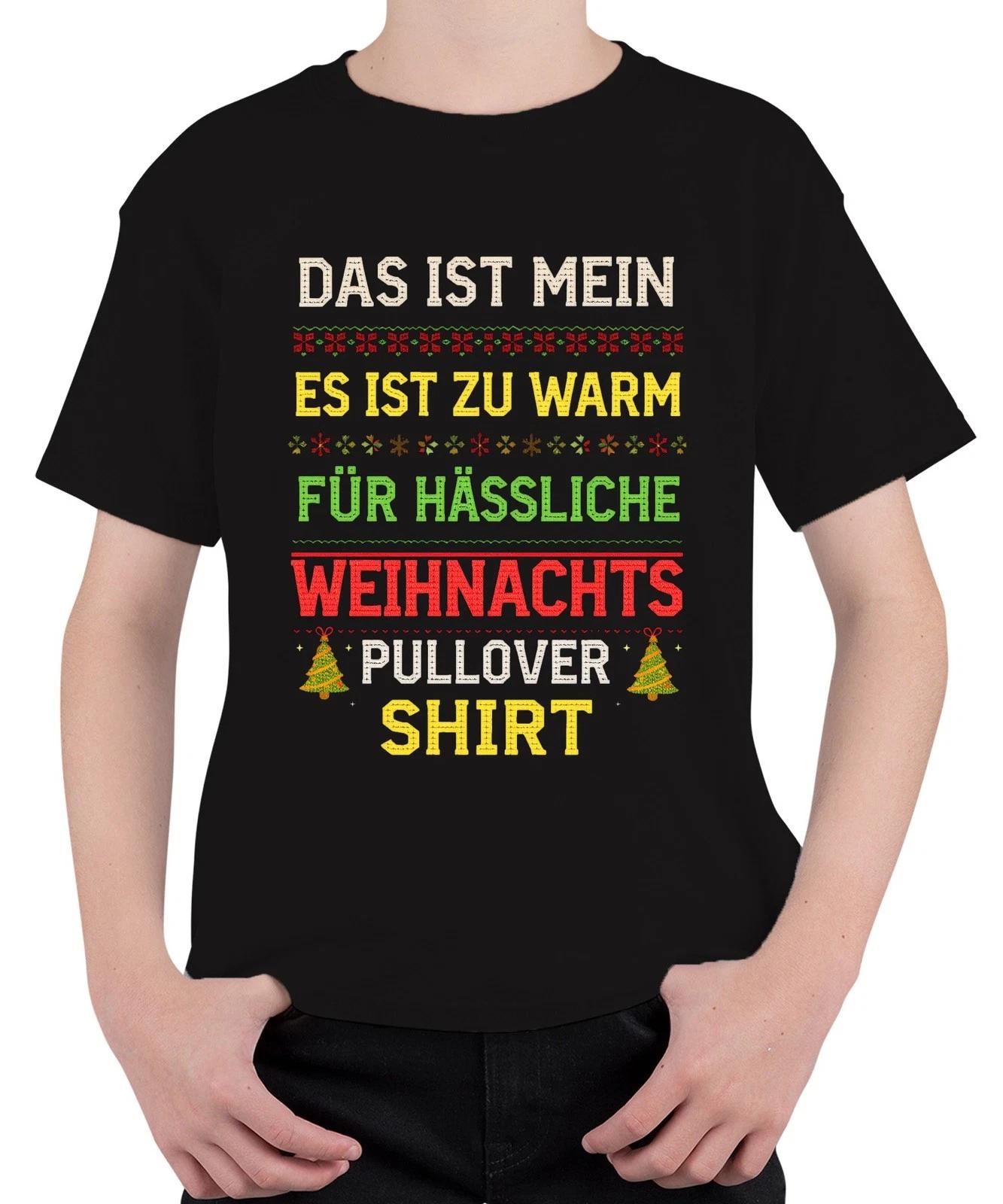 Zu warm für hässliche Weihnachts lustig Geschenk Retro Strick Unisex Kinder T-Sh XXXL
