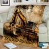 1PC Custom Name Heavy Machinery Art Flannel Blanket Versatile,all-season Throw Suitable for the Living Room,bedroom,camping,travel,and Gift