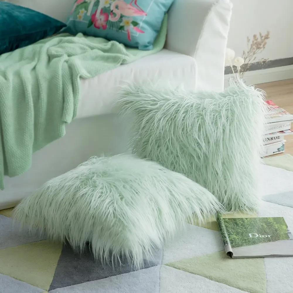 Soft Fur Plush Cushion Cover Home Decor Pillow Covers Living Room Bedroom Sofa Decorative pillowcase 45x45cm shaggy fluffy cover