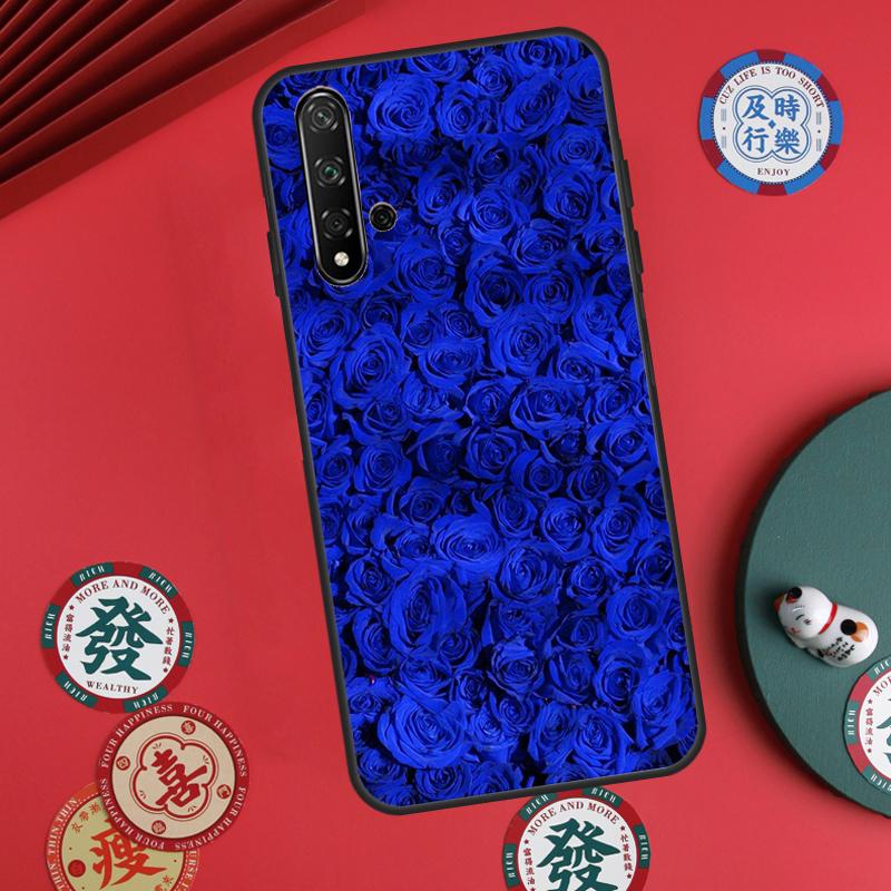 Blaue Rose Kunst für Huawei Nova 11 Pro 9 10 SE Y60 Y70 Y90 Y61 Y91 Y72 Y73 12i 11i 8i P20 P30 P40 Lite Hülle
