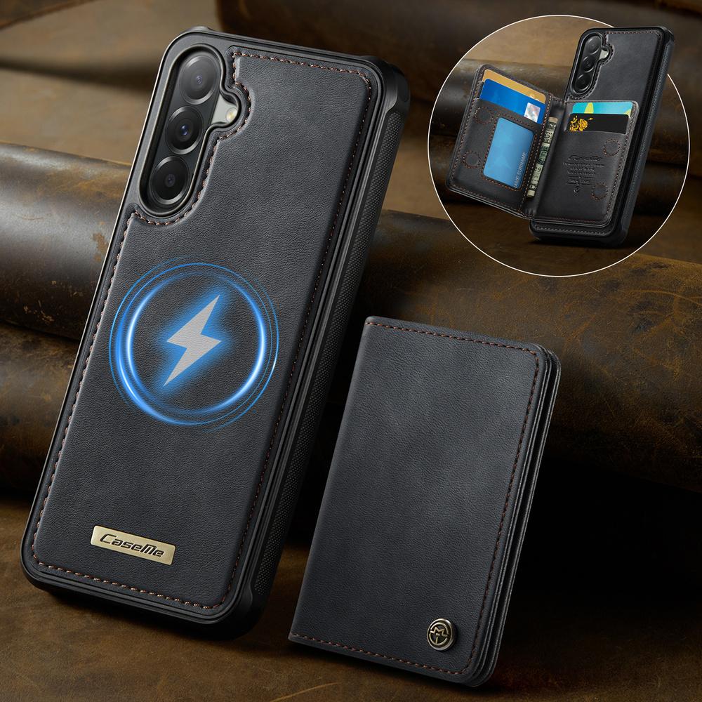 CASEME Case for Samsung Galaxy A57 5G, RFID Leather Case, with Detachable Wallet, Black