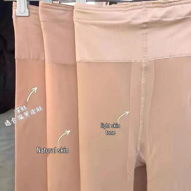

Off-Season Clearance: Women’s Velvet-Lined Double-Layer Faux See-Through Leggings in Skin Tone No Lining (10-25°C)