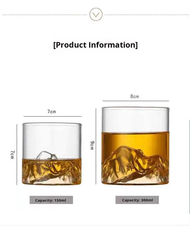 High Borosilicate Transparent Mountain Viewing Glass Tibetan Mountain Glass Whiskey Glass Home Creative Bar Cup