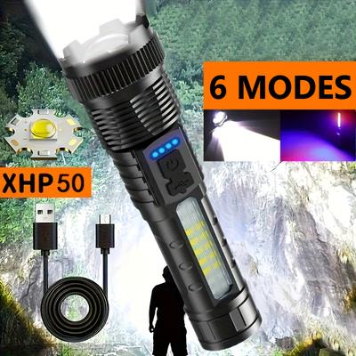 Torcia Portatile da Esterno a Luce Forte P50 Zoom Telescopico Illuminazione ad Alta Potenza Ricaricabile per Pesca Arrampicata Avventura Emergenza