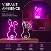 USB Battery Powered Bunny Neon Sign Bicolor LED Bunny Night Light Easter Bunny Sign  For Club